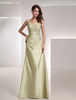 Robe mère de mariée fourreau céladonne en taffetas à bretelles Robes pour les invités de mariage