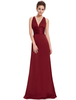 Robe mère de mariés A-ligne en chiffon col V plissé Avec traîne