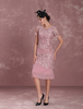 Robe mère de mariés fourreau en chiffon Cameo Rose col V avec noeud longueur mollet