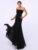 Robe mère de mariés sirène en chiffon noir bustier