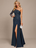 Robe mère une épaule manches longues robe de bal à paillettes robes dinvitées pour mariage