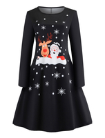 Robe noire à manches longues et manches longues