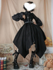 Robe Noire Gothique Lolita Jsk Robe Chic Sans Manches Prince Florale Jupe Lolita