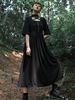 Robe noire Lolita OP Robe croisée devant une pièce Lolita