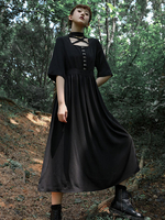 Robe noire Lolita OP Robe croisée devant une pièce Lolita