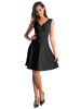 Robe patineuse femme col V Robe de soirée sans manches Robe évasée