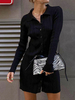Robe Pull Moulant Courte Femme avec Manches Longues avec Boutons Unicolore Robe Moulante