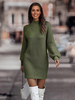 Robe Pull Tricotée Femmes En Acrylique Manches Longues Col Haut