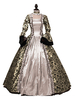 Robe Rétro Costumes Vintage Royal Imprimé Dentelle À Volants Robe Victorienne Déguisements Halloween Cosplay Carnaval