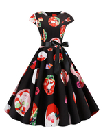 Robe rétro des années 1950 à manches courtes femme modèle de balançoire
