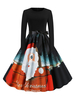 Robe rétro des années 1950 à manches longues femme modèle de balançoire