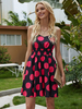 Robe rétro des années 1950 à pois rouge sans manches bretelles cou robe rockabilly vintage