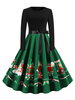 Robe rétro des années 1950 avec motif de noël et arc