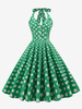 Robe Rétro Des Années 1950 Bleu Marine À Pois Femme Boutons À Bretelle Robe Rockabilly