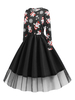 Robe rétro femme Robe année 50 manches longues