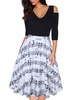 Robe rétro robe vintage 1950’ Robe femme Demi-manches col en V