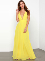 Robe sexy plongeante dos nu bretelles spaghetti robes de bal maxi