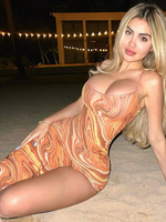 Robe Sexy Robe de Club Imprimé avec Bretelles à Col Décolleté en V Coupe Cintrée avec Fente