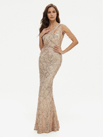 Robe sirène à paillettes avec une épaule Robe longue de soirée formelle pour femmes 2025