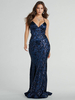 Robe sirène à paillettes décolleté en V profond bretelles spaghetti lacets soirée formelle longueur au sol robe longue pour femmes 2025