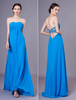 Robe sublimé de bal en chiffon bleu océan encolure en coeur