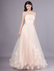 Robe subtenue de bal A-ligne en tulle rose rougissant bustier plissé