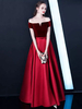 Robe subtenue de bal A-ligne Tissu de satin hors de l