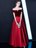 Robe subtenue de bal A-ligne Tissu de satin hors de l