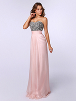 Robe subtenue de bal en satin de soie stretch rose rougissant avec perle