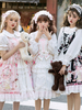 Robe Sweet Lolita à imprimé floral; robe sans manches en dentelle polyester