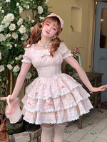 Robe Sweet Lolita en polyester à manches courtes Robe Sweet Lolita