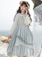 Robe Sweet Lolita JSK Mint Vert Polyester Sans Manches Jupe Pull Sweet Lolita