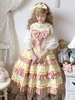 Robe Sweet Lolita JSK Noeud en polyester Bicolore sans manches Noeuds à volants Jupe pull jaune Sweet Lolita