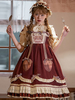 Robe Sweet Lolita JSK Robe pull Lolita à volants en polyester bordeaux