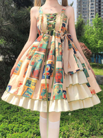 Robe Sweet Lolita JSK Sans Manches Volants Polyester Jupe Pull Sweet Lolita