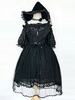 Robe Sweet Lolita Noire Synthétique Sans Manches Volants Robe Sweet Floral Print Jupe Lolita Jumper