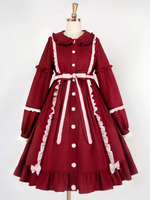 Robe Sweet Lolita OP Bordeaux Nœuds Robes Lolita One Piece