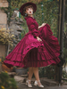 Robe Sweet Lolita OP Imprimé Floral Volants Bordeaux Robes Lolita One Piece