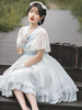 Robe Sweet Lolita OP Polyester Manches Courtes Dentelle Blanche Robe Une Pièce Sweet Lolita
