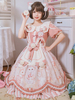 Robe Sweet Lolita OP Polyester Manches Courtes Noeuds Pom Poms Sweet Lolita One Piece Dress