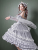 Robe Sweet Lolita OP Polyester Manches Courtes Volants Ruban Robe Une Pièce Sweet Lolita