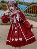 Robe Sweet Lolita OP Robe à volants bordeaux Robes Lolita Bourgogne Déguisements Halloween