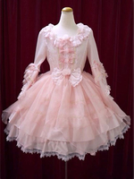 Robe Sweet Lolita OP Robe rose à manches roses Hime Sleeve Robe lolita One Piece  Déguisements Halloween