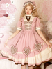 Robe Sweet Lolita OP Rose Volants Polyester Manches Courtes Lolita One Piece Dress