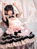 Robe Sweet Lolita Robe à manches courtes en polyester à pois
