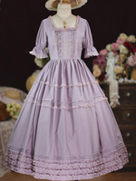Robe Sweet Lolita Robe à volants en polyester à manches courtes Robe Lolita