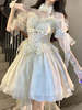 Robe Sweet Lolita Robe douce en polyester à manches courtes Robe Lolita