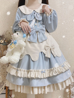 Robe Sweet Lolita Robe douce en polyester à manches longues Robe Lolita
