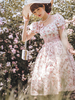 Robe Sweet Lolita Robe en polyester à manches courtes avec nœuds Robe Sweet Lolita