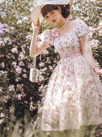 Robe Sweet Lolita Robe en polyester à manches courtes avec nœuds Robe Sweet Lolita